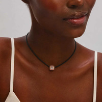 Collier pendentif style européen-américain avec chaîne en cuivre, motif goutte d'huile, couleur macaron, effet diamant haute transparence, style Dopamine