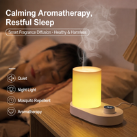 Diffuseur d'huiles essentielles électrique avec lumière LED chaude, luminosité réglable, affichage numérique de l'humidité, minuterie tactile, USB, usage domestique