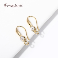 Boucle d'oreille en zircon cubique plaqué or 18 carats, fournitures de fabrication de bijoux à boucle ouverte, accessoires de bricolage