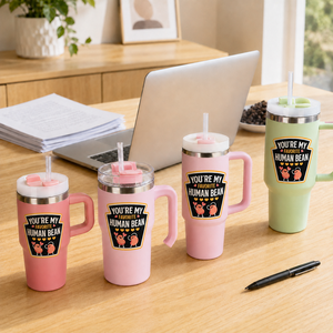 Custom Logo 14oz-40oz Stainless Steel Vacuum Insulated Tumbler Handle Lid Straw <b>Double</b> <b>Wall</b> for Business Gifts Travel Coffee Mug - Product Image 1
