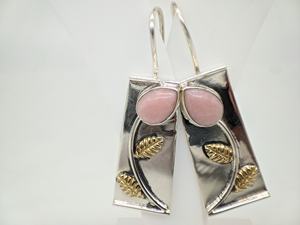 Pendientes de Ópalo Rosa Natural, Hechos a Mano, Plata de Ley 925, Elegantes Pendientes Colgantes para Mujer, Venta al Por Mayor - Product Image 6