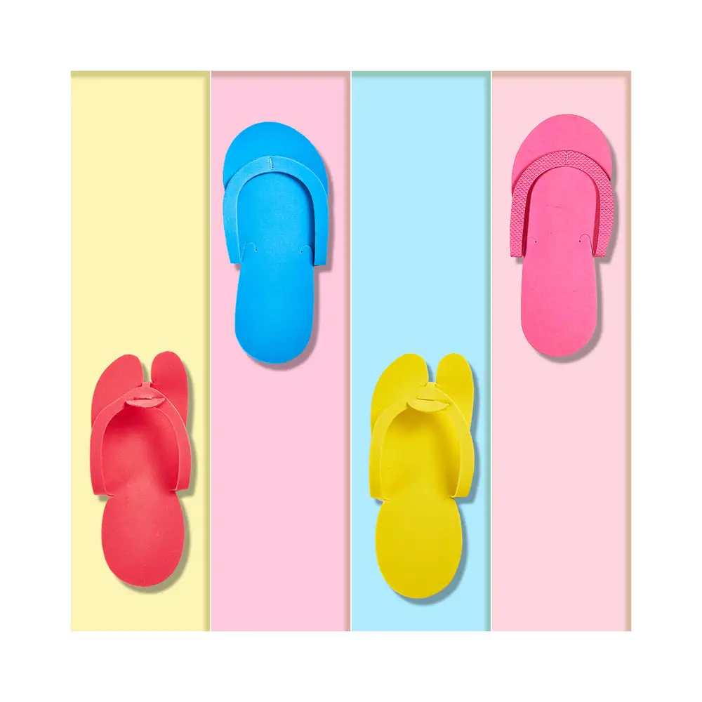 EVA Disposable Slipper for Hotel/ Salon/ Factory Multicolour Indoor Flip-Flop for Pedicure/ Bath