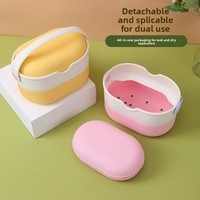 Sac de toilette étanche à séparation sec-humide, en silicone, anti-moisissure, antibactérien, style pochette, à bandoulière ; Sac pliable