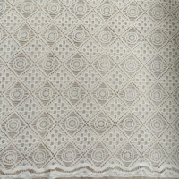 Tissu en dentelle chenille 100% polyester non extensible, teint, doux et moelleux, à motifs géométriques, pour robe femme automne-hiver