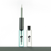 Vente flash Brosse double tête 2 en 1 Flacon en verre transparent givré Eyeliner Sérum pour cils Mascara Tube Contenant