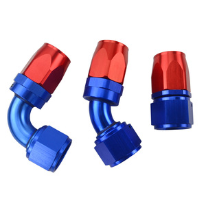 Conectores de Línea de Combustible Poyracing AN12, Azul y Rojo, 90 Grados, Piezas Universales para Modificación de Automóviles - Product Image 3