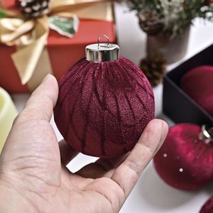 Hot-selling Cross-Border Flocked Handmade Shatterproof <b>Christmas</b> Baubles Light Luxury Tree <b>Decorations</b> in Gift Box Packaging - Product Image 4