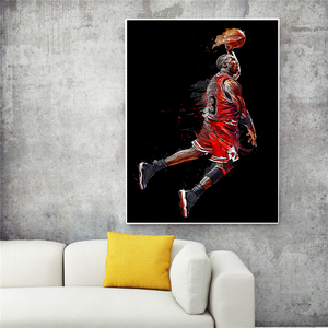 Arte astratta pittura <span class=keywords><strong>Poster</strong></span> Fly Dunk basket immagini a parete <span class=keywords><strong>per</strong></span> soggiorno decorazione camera da letto Sport tela - Product Image 3