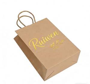 Custom Kraft Paper <b>Bag</b> Thank You Grown Logo Packaging for Small Business for Gifts Shoes Socks Carton <b>Packed</b> - Product Image 5