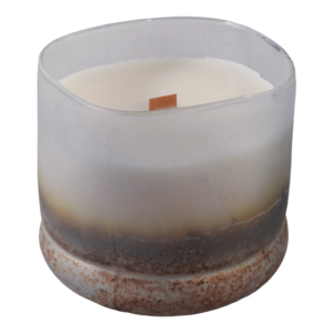 Candela in Vetro Satinato con Stoppino in Legno, Elegante Centrotavola, Decorazione per Tavolino da Caffè, Candela Profumata - Product Image 2