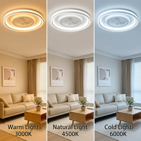 Ventilateur de plafond Zhongshan intégré avec éclairage LED multi-anneaux et moteur silencieux puissant pour une circulation d'air moderne dans le salon