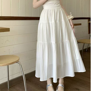 White Off The Shoulder A Line Midi Dress With Pleated Skirt Elegant French Style Solid Color One Shoulder Summer Dress - Product Image 3