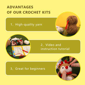 Kit de <span class=keywords><strong>ganchillo</strong></span> para principiantes Kit de inicio de <span class=keywords><strong>ganchillo</strong></span> Ciervo Animal DIY Kit de artesaní<span class=keywords><strong>a</strong></span> Regalo de <span class=keywords><strong>ganchillo</strong></span> con tutoriales en video <span class=keywords><strong>paso</strong></span> <span class=keywords><strong>a</strong></span> <span class=keywords><strong>paso</strong></span> - Product Image 5
