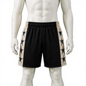 Shorts de basket-ball en mesh pour homme avec imprimé étoile personnalisé, vintage, respirant, athlétique, pour la salle de sport, l'entraînement, le fitness, streetwear, séchage rapide - Product Image 1