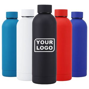Botella de Agua Deportiva Personalizada con Logotipo, 500 ml, Acero Inoxidable 304, Doble Pared, Aislamiento al Vacío, Pintura de Goma Térmica Mate - Product Image 1