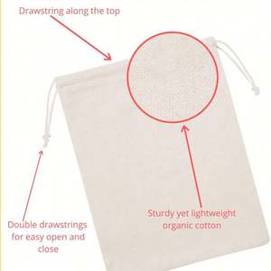 Custom Logo Small Cotton Canvas Drawstring Gift Bag Eco-Friendly Organic Reusable Packaging for Gifts - Product Image 3