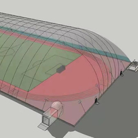 Piscine gonflable Air Dome résistante au vent, membrane en PVDF, système de câbles en acier, utilisation quatre saisons