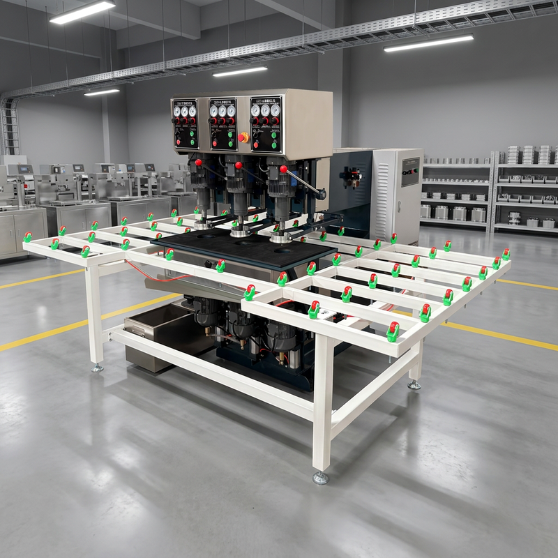 Three Spindle Horizontal Glass Processing Equipment