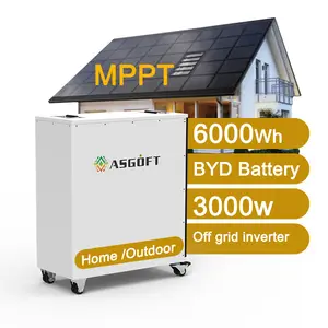 6000W Portable power station 235ah All in One Ess residential 6KWH Lifepo4 Solar generator 3kw off Grid Hybrid Inverter battery