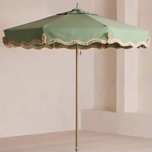<span class=keywords><strong>Parasol</strong></span> de jardin pliable de luxe pour l'extérieur, <span class=keywords><strong>grand</strong></span> cadre en <span class=keywords><strong>bois</strong></span> à franges, protection solaire UPF50, pour la maison, le jardin, les hôtels, la piscine, la cour - Product Image 3