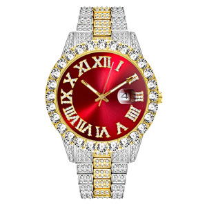 Montre bracelet hip-hop pour homme, élégante, avec grand cadran croisé et ensemble chaîne cubaine - Product Image 3