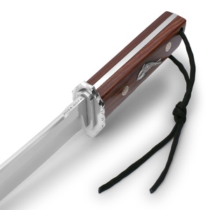 Couteau de poche droit de survie en acier inoxydable de haute qualité avec manche en bois et étui pour le camping et les travaux manuels - Product Image 3