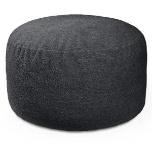 DB Jaxx Saxx Large 4 Ft Round <b>Bean</b> <b>Bag</b> <b>Sofa</b> Shearling Faux-Lamb Material Black Color - Product Image 1