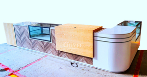 Gabinetes de madera de gama alta Tienda de té de burbujas Diseño de interiores Cafetería Exhibición Cafetería Bar Diseño de mostrador - Product Image 4