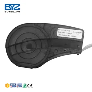 Boyeezon Ribbon Label on Yellow/white Brady Label Compatible for Brady M21-750-595 19.05mm * 6.4m Black White Box Label Printer