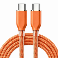 Cable Trenzado de Nailon con Conector Tipo-C a USB-C, Carga Rápida PD de 65W, con Conductor de Cobre Puro para Cámaras IOS, Laptops y iPhone