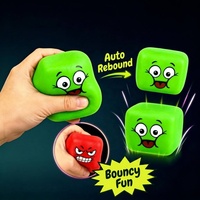 Jumbo Cube Squeeze Kawaii Expression Squishy Colorful Soft TPR Stress Relief Fidget Toy for Office Kids Birthday Party Favors