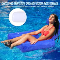 Fauteuil flottant gonflable pour piscine, hamac aquatique, chaise longue pliable avec dossier, lit flottant à 3 tubes pour piscine et plage