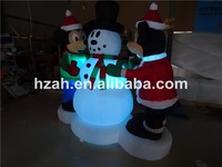 Lumière LED géante de Noël Souris gonflable Mick y Mouse avec bonhomme de neige pour décoration de jardin de Noël