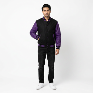 Stylish High Quality Men's Wool Varsity <b>Jacket</b> for Best Style <b>Long</b> Sleeve Stand Collar Varisty <b>Jacket</b> for Unisex - Product Image 1