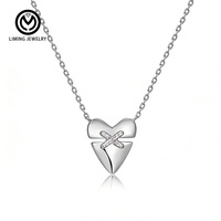 Colliers de bijouterie tendance AN080, collier pendentif en argent sterling 925 avec zircon en forme de cœur, pour femmes, cadeaux d'anniversaire