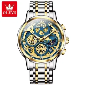 OLEVS 9947 Stainless Steel Luxury Waterproof Tourbillon Quartz Brand Hand Wristwatches Oem Custom Logo Wrist Mens Wrist Watch