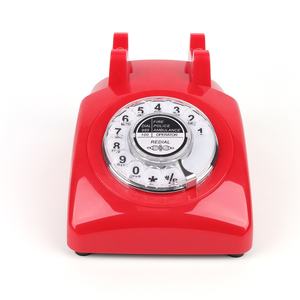 Teléfono Fijo Retro de Estilo Americano Rojo con Dial Giratorio, Clásico con Dial Transparente, Antiguo - Product Image 5