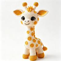 Kit de crochet girafe fait main, matériel de tricot DIY, pack d'artisanat amigurumi animal mignon, cadeau pour adultes et débutants