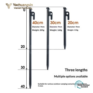 High-Strength Forged Steel Tent <b>Pegs</b> Stable <b>Camping</b> Tent <b>Pegs</b> with Hook and Hole Durable Steel <b>Pegs</b> & Mallets - Product Image 3