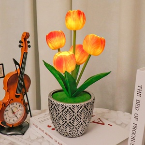 Lámpara Nocturna LED <span class=keywords><strong>de</strong></span> Tulipán Artificial con Batería Integrada, Control Táctil, Regalo Romántico <span class=keywords><strong>para</strong></span> Dormitorio, Lámpara <span class=keywords><strong>de</strong></span> Mesa <span class=keywords><strong>de</strong></span> Noche - Product Image 6