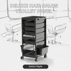 Chariot de Salon de Coiffure Pliable Moderne de Luxe en Plastique avec Panneau Arrière Fermé pour Hôtels, Écoles, Ateliers et Supermarchés - Product Image 2