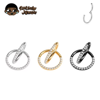 Meilleure Vente : Anneau Segmenté Articulé en Titane avec Zircon CZ à Sertissage Latéral, Bijou de Corps pour Piercing de Nez, à Clipser