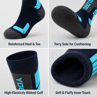 Chaussettes de ski personnalisées en gros avec logo, MOQ 50 paires, mélange de laine, isolation thermique, amorti, chaussettes de ski professionnelles pour l'hiver