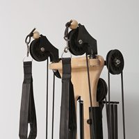 MJD-W42 En promotion : Appareil d'entraînement Pilates à poulie en bois de hêtre, à résistance réglable, pour exercices de rotation corporelle, pour salle de sport et studio