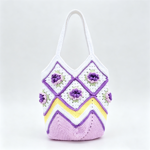 Bolso <span class=keywords><strong>de</strong></span> <span class=keywords><strong>abuela</strong></span> 100% hecho a mano a crochet para mujer, creativo y dulce, con forma <span class=keywords><strong>de</strong></span> barril, forro <span class=keywords><strong>de</strong></span> lona, cierre magnético, grande - Product Image 3