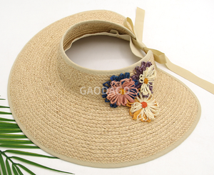 Chapeaux de soleil d'été à large bord en paille de <span class=keywords><strong>raphia</strong></span> style coréen, fabriqués en Chine - Product Image 4