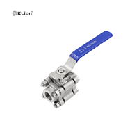 Válvula de Bola Manual KLION RTS 304 de Acero Inoxidable, Resistente a Ácidos, Alta Presión, 3 Piezas, Temperatura Normal, Rosca NPT BSP, 2000 WOG
