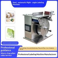 Machine d'étiquetage semi-automatique à 90 degrés pour cartons, étiqueteuse adhésive pour boîtes en papier, scellage à angle droit, utilisation facile