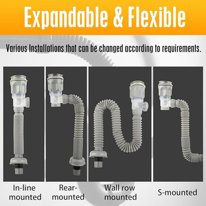 Juego de desagüe y tubería de plástico para lavabo de baño, diseño moderno, fácil instalación, gran venta. - Product Image 6