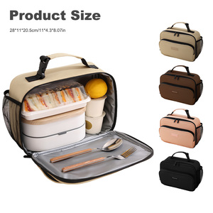 Sac isotherme en polyester de 6,3 L avec fermeture éclair pour le déjeuner scolaire, sac de transport thermique pour <span class=keywords><strong>repas</strong></span>, pour femmes et hommes - Product Image 1